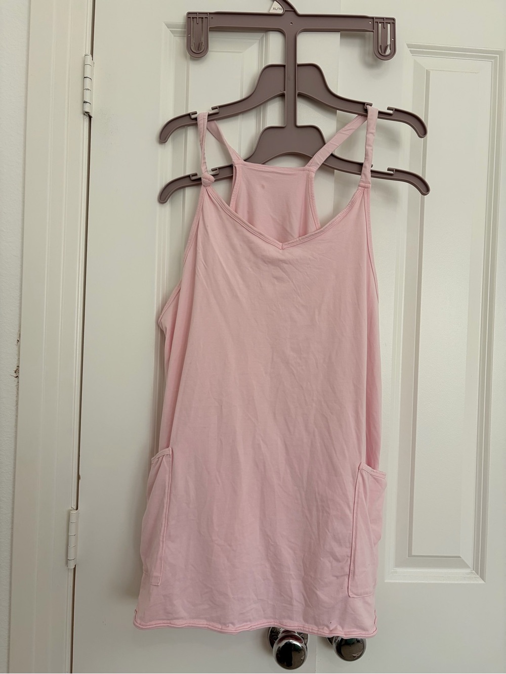 Light Pink Women's Sleeveless Pocket Sports Dress